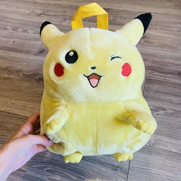 Vintage 1999 Pokemon Pikachu Backpack Fat 12" Plush by Nintendo RARE - Picture 1 of 13